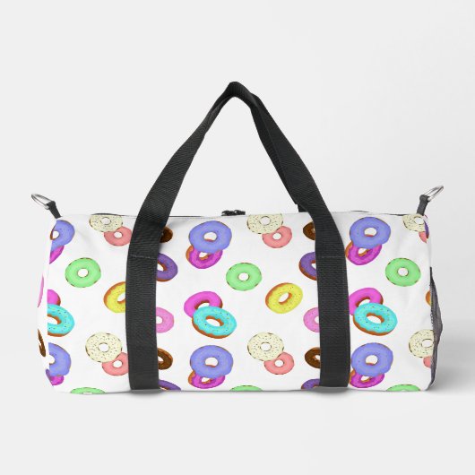 Cooles, buntes Donuts-Muster weiß Duffle Bag (Vorderseite)