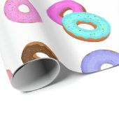 Cooles, buntes Donuts-Muster weiß Geschenkpapier (Rolleneckpunkt)