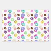 Cooles, buntes Donuts-Muster weiß Geschenkpapier Set (Vorderseite 3)
