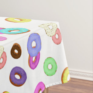Cooles, buntes Donuts-Muster weiß Tischdecke