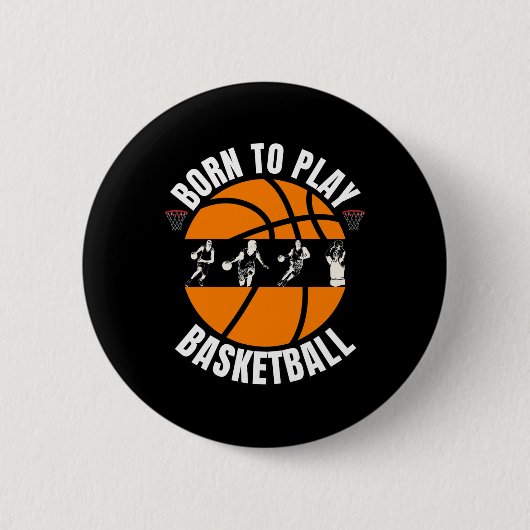Cooles Bysketbydesign Bysketbyll Players Fans Bys Button (Vorderseite)