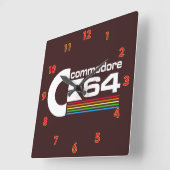 Cooles C64-Computerlogo Quadratische Wanduhr (Winkel)