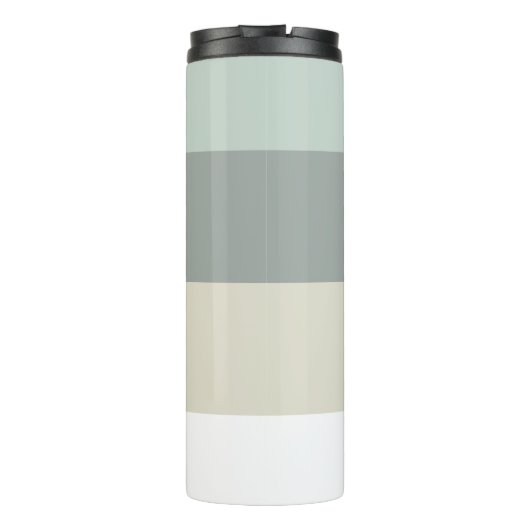 Cooles Calming-Streifen-Muster mit Monogramm Thermosbecher (Rückseite)