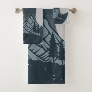 Cooles Camping Camper Feuer im Val Piora Badhandtuch Set