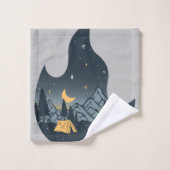 Cooles Camping Camper Feuer im Val Piora Badhandtuch Set (Waschlappen)