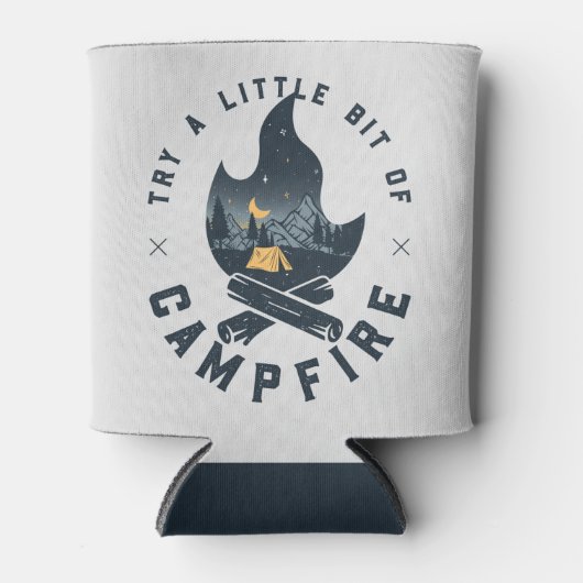 Cooles Camping Camper Feuer im Val Piora Dosenkühler (Vorderseite)