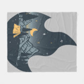 Cooles Camping Camper Feuer im Val Piora Fleecedecke (Vorderseite (Horizontal))