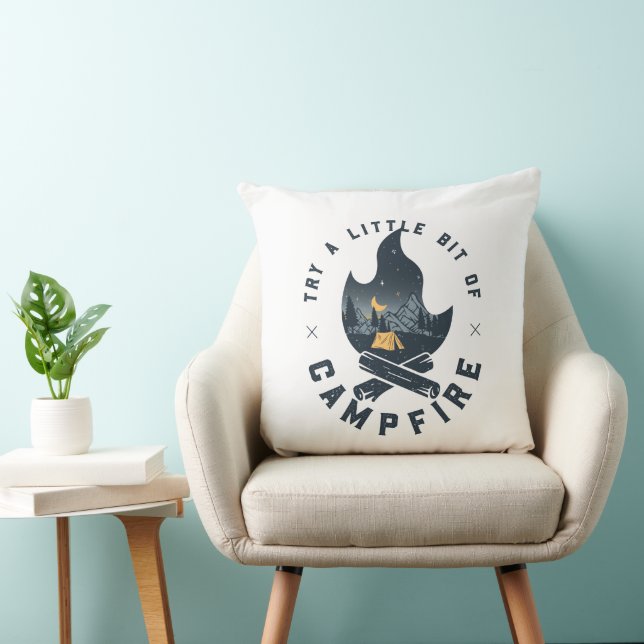 Cooles Camping Camper Feuer im Val Piora Kissen (Stuhl )