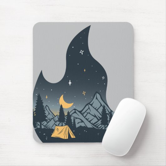 Cooles Camping Camper Feuer im Val Piora Mousepad (Mit Mouse)