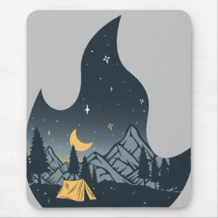 Cooles Camping Camper Feuer im Val Piora Mousepad