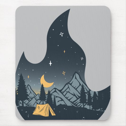 Cooles Camping Camper Feuer im Val Piora Mousepad (Vorne)