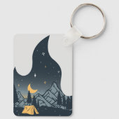 Cooles Camping Camper Feuer im Val Piora Schlüsselanhänger (Rückseite)