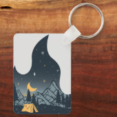 Cooles Camping Camper Feuer im Val Piora Schlüsselanhänger (Rückseite)