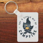 Cooles Camping Camper Feuer im Val Piora Schlüsselanhänger (Vorderseite)
