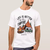 Cooles Camping Campfire T-Shirt (Vorderseite)