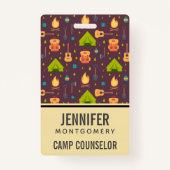 Cooles Camping Design Outdoorsy Muster Beruflich Ausweis (Vorderseite)