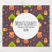 Cooles Camping Design Outdoorsy-Muster Bierflaschenetikett (Einzelnes Label)