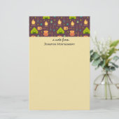 Cooles Camping Design Outdoorsy-Muster Briefpapier (Stehend Vorderseite)