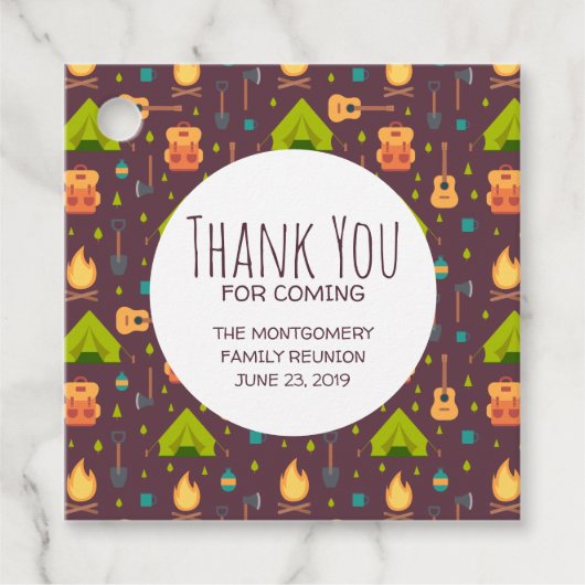 Cooles Camping Design Outdoorsy-Muster Geschenkanhänger (Vorderseite)