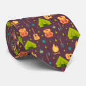 Cooles Camping Design Outdoorsy-Muster Krawatte (Gerollt)