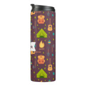 Cooles Camping Design Outdoorsy-Muster Thermosbecher (Nach rechts gedreht)