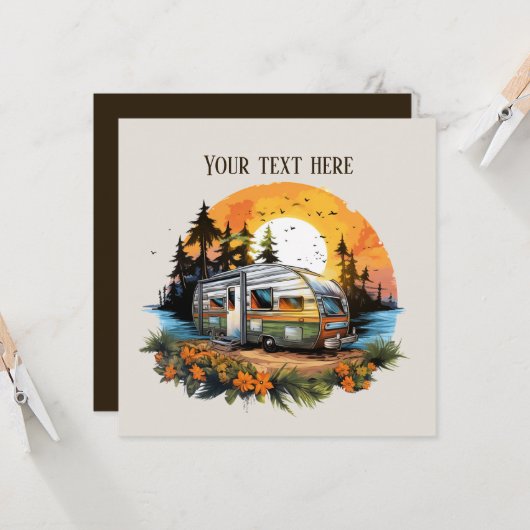 Cooles Camping liebt Party Einladung (Vorderseite/Rückseite Beispiel)