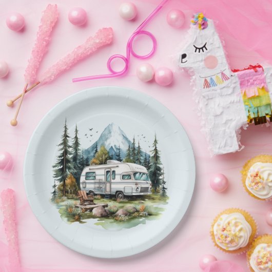 Cooles Camping liebt Party Pappteller (Party)