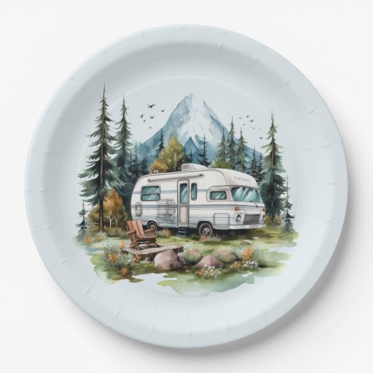 Cooles Camping liebt Party Pappteller (Vorderseite)