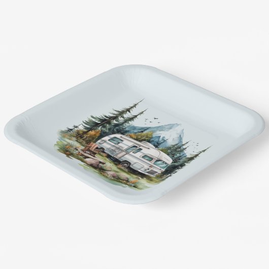 Cooles Camping liebt Party Pappteller (Gewinkelt)