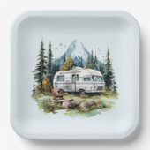 Cooles Camping liebt Party Pappteller (Vorderseite)