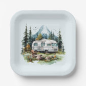 Cooles Camping liebt Party Pappteller (Vorderseite)