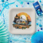 Cooles Camping liebt Party Pappteller (Party)