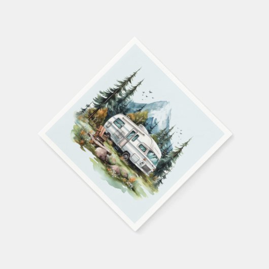 Cooles Camping liebt Party Serviette (Ecke)