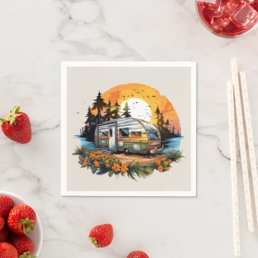 Cooles Camping liebt Party Serviette (Beispiel)