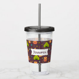 Cooles Camping Muster Außengestaltung Acryltrinkbecher