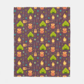 Cooles Camping Muster Außengestaltung Fleecedecke (Vorderseite)