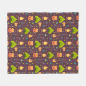 Cooles Camping Muster Außengestaltung Fleecedecke (Vorderseite (Horizontal))