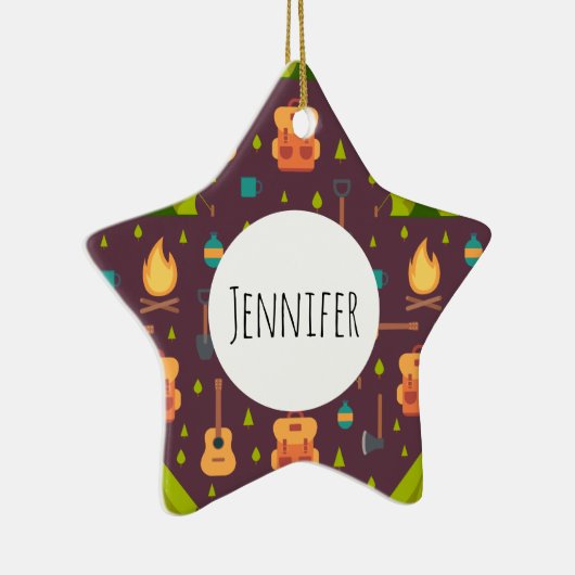 Cooles Camping Muster Außengestaltung Keramik Ornament (Rechts)