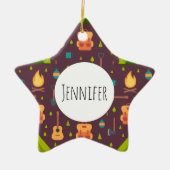 Cooles Camping Muster Außengestaltung Keramik Ornament (Vorne)