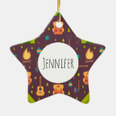 Cooles Camping Muster Außengestaltung Keramik Ornament (Hinten)