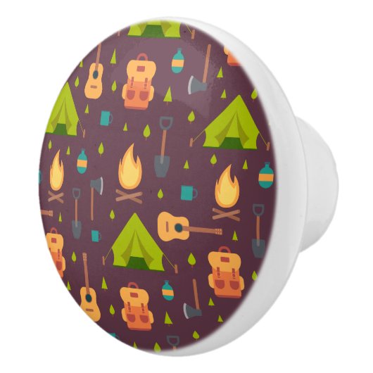 Cooles Camping Muster Außengestaltung Keramikknauf (Rechts)