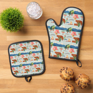 Cooles Camping Ofenhandschuh & Topflappen-Set