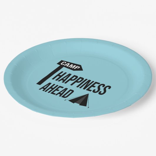 Cooles Camping Pappteller (Schrägansicht)