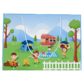 cooles Camping Party unisex Name hinzufügen Große Geschenktüte (Rückseite)