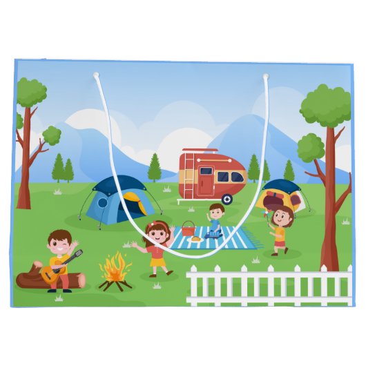 cooles Camping Party unisex Name hinzufügen Große Geschenktüte (Rückseite)