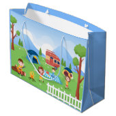 cooles Camping Party unisex Name hinzufügen Große Geschenktüte (Rückseite Schrägansicht)