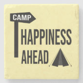 Cooles Camping Steinuntersetzer (Vorderseite)
