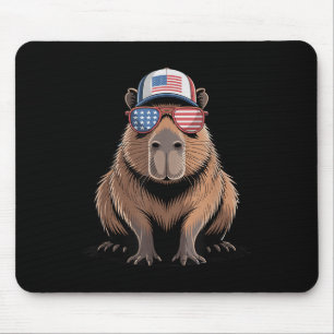Cooles Capybara US-Flagge Schlupf Unabhängigkeit 4 Mousepad