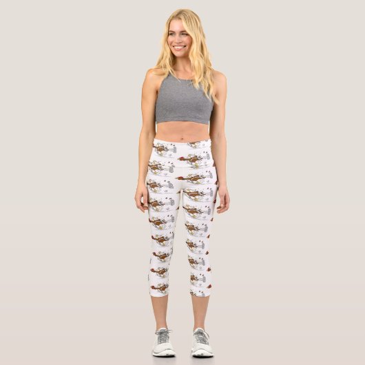 Cooles Cartoon mit lustiger Ausführung Capri Leggings (Vorderseite)