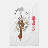 Cooles Cartoon mit lustiger Ausführung Geschirrtuch (Vertikal)
